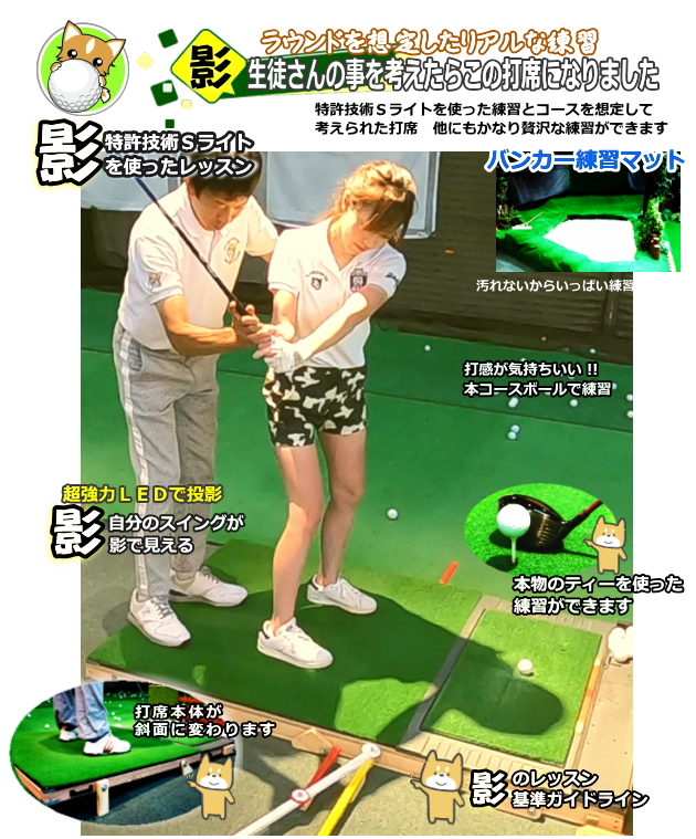 新潟市ゴルフスクール　本気のゴルフスクールが考案した打席